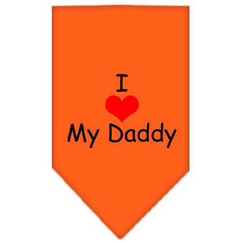 I Heart My Daddy Screen Print Bandana Orange Small